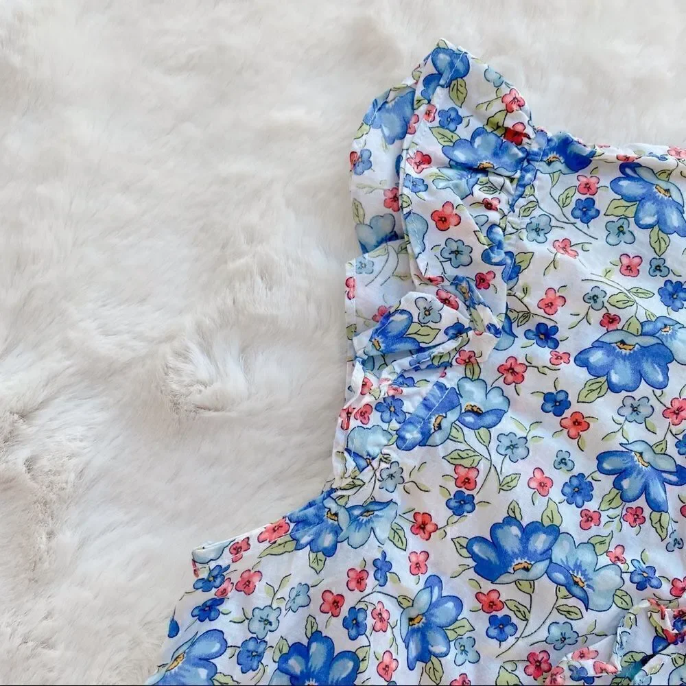 Ralph Lauren Ruffle Sleeveless Floral Top Girl’s 16